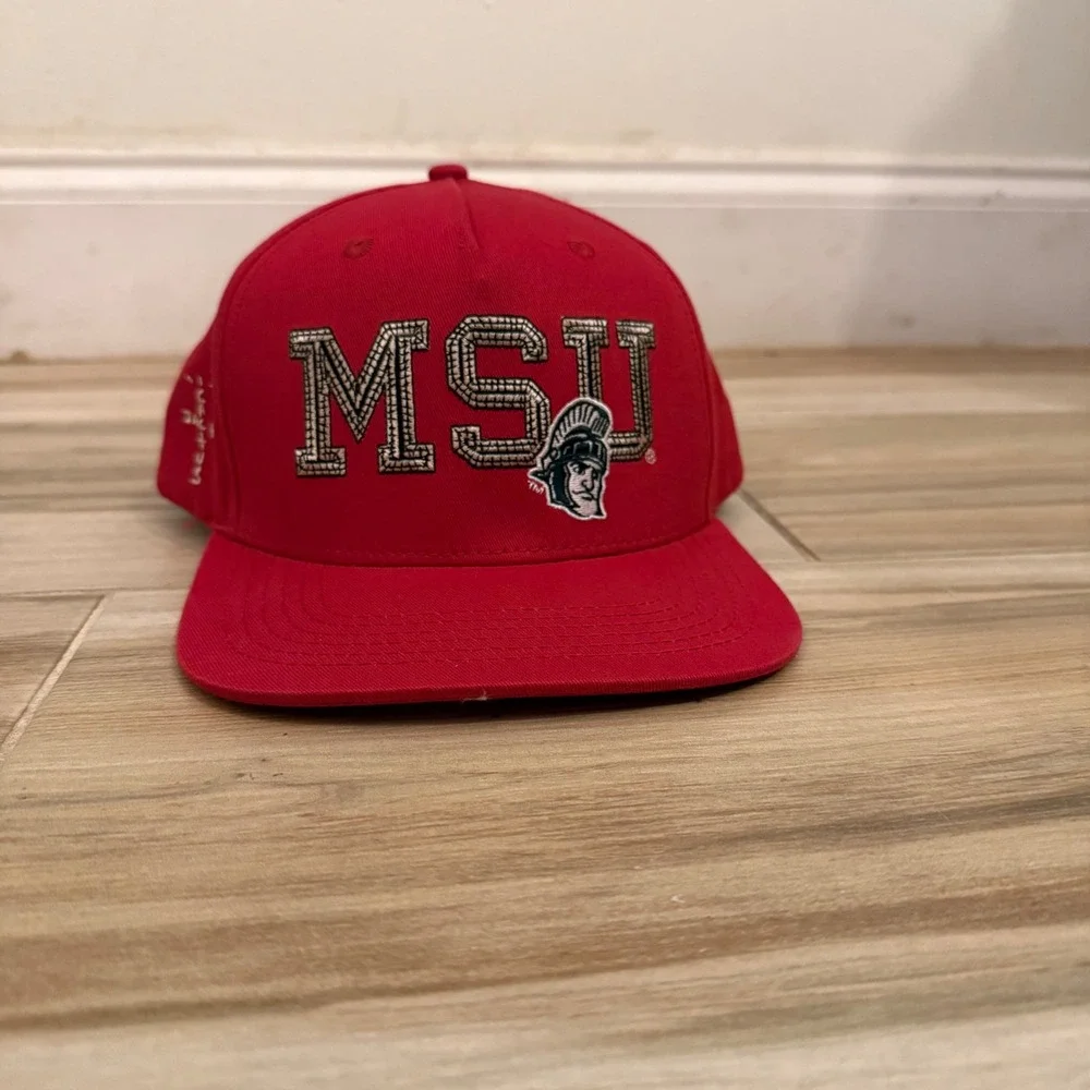 Mitchell & Ness Travis Scott Cactus Jack MSU Michigan State Snapback Hat Red‎ OS